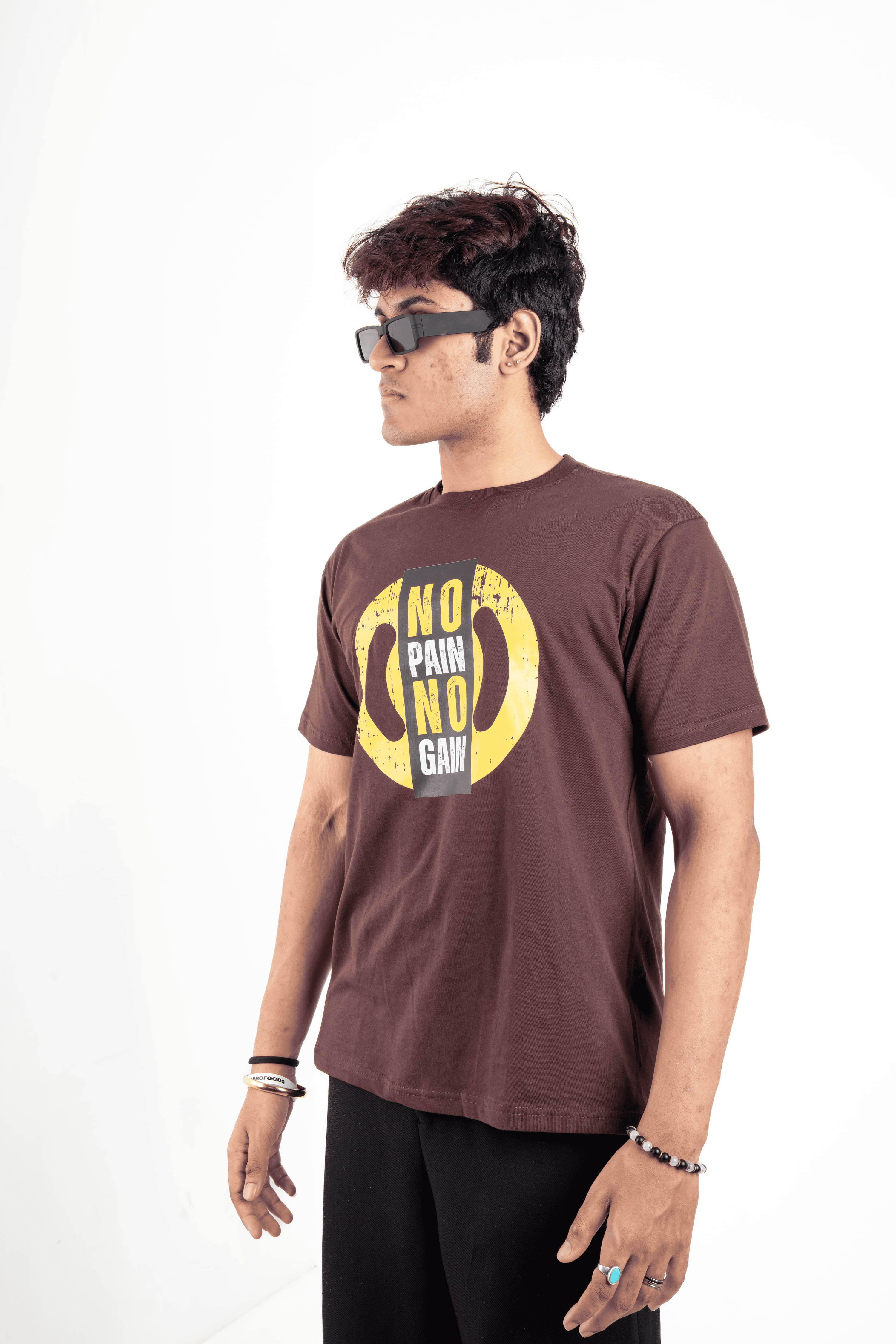 Oversized T shirt / Brown /