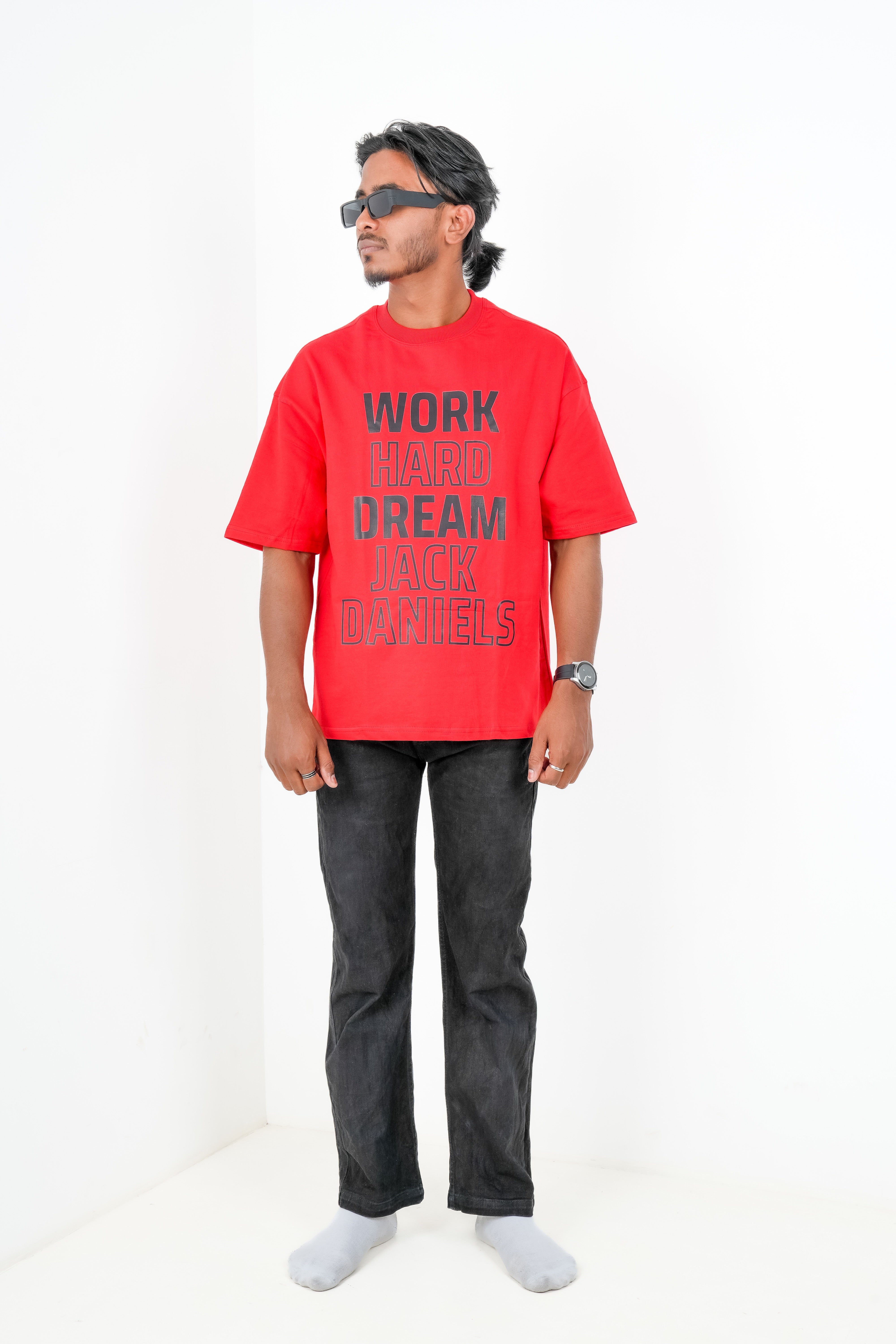 Dumbbers original Red 100% Cotton Oversized T-Shirt