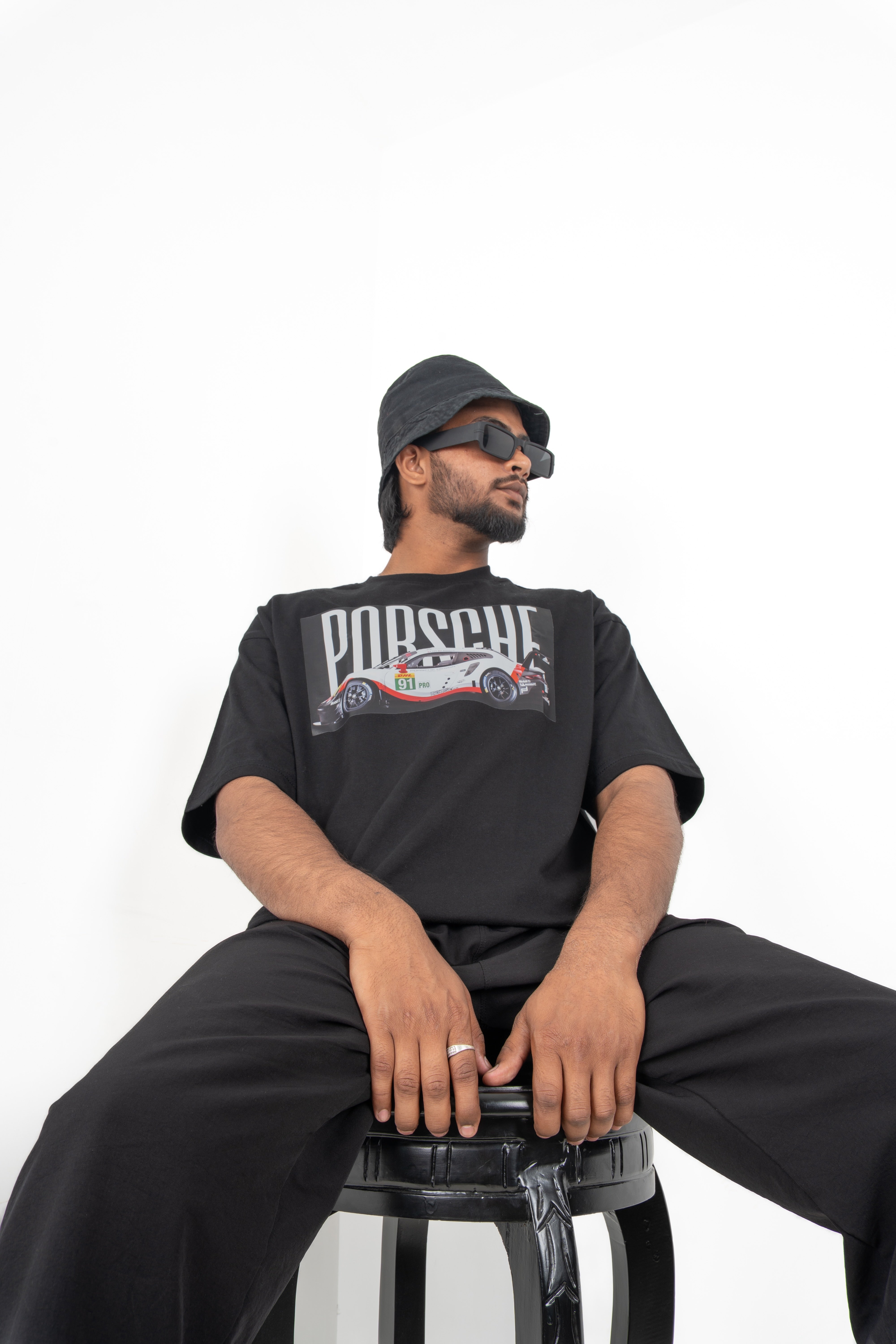 Dumbbers Original 100% Cotton Oversize Porsche Design High Quality T-Shirt // Black