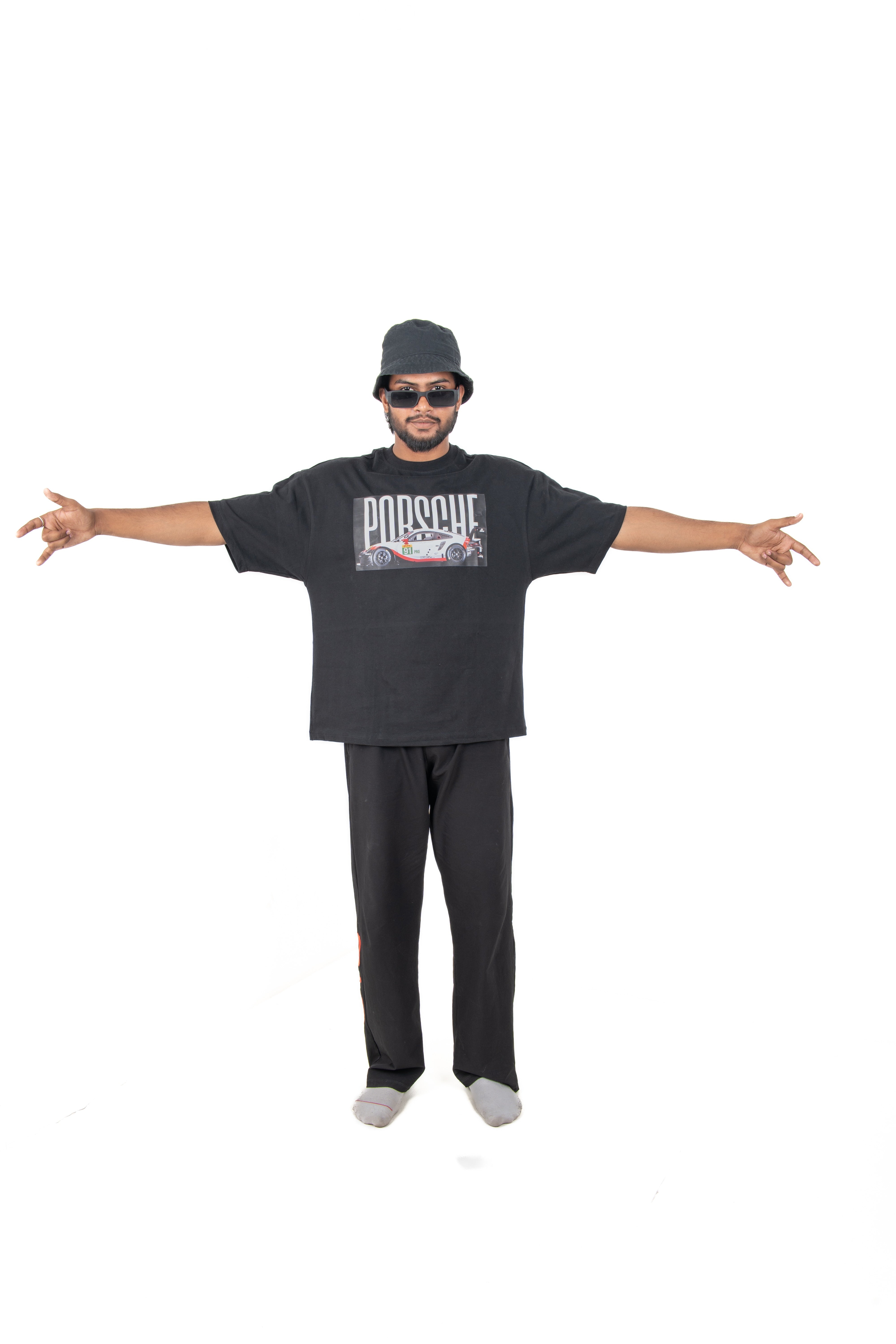 Dumbbers Original 100% Cotton Oversize Porsche Design High Quality T-Shirt // Black