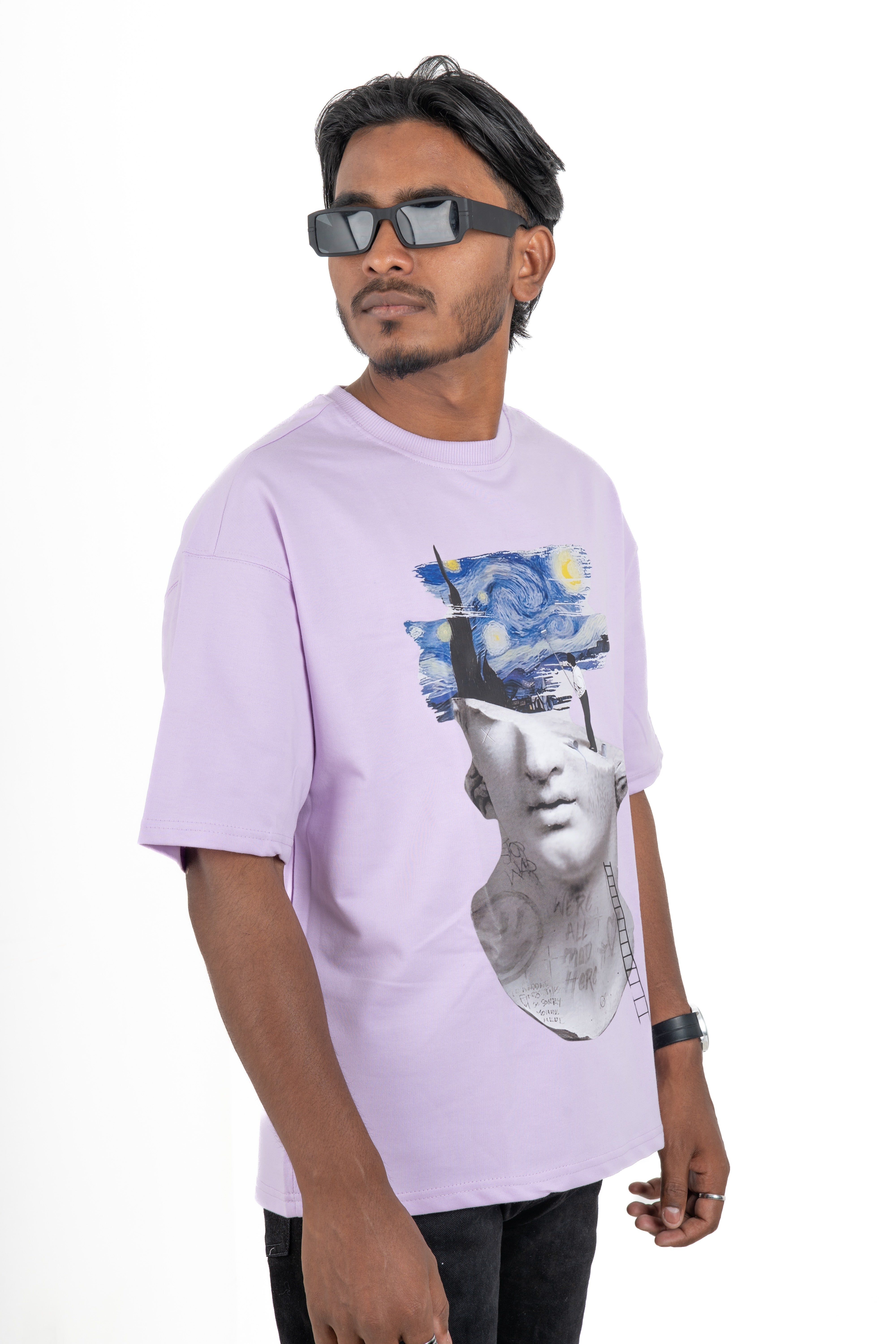 Dumbbers Original 100% Cotton High Quality Oversized Elegant Design T-Shirt // Lavender