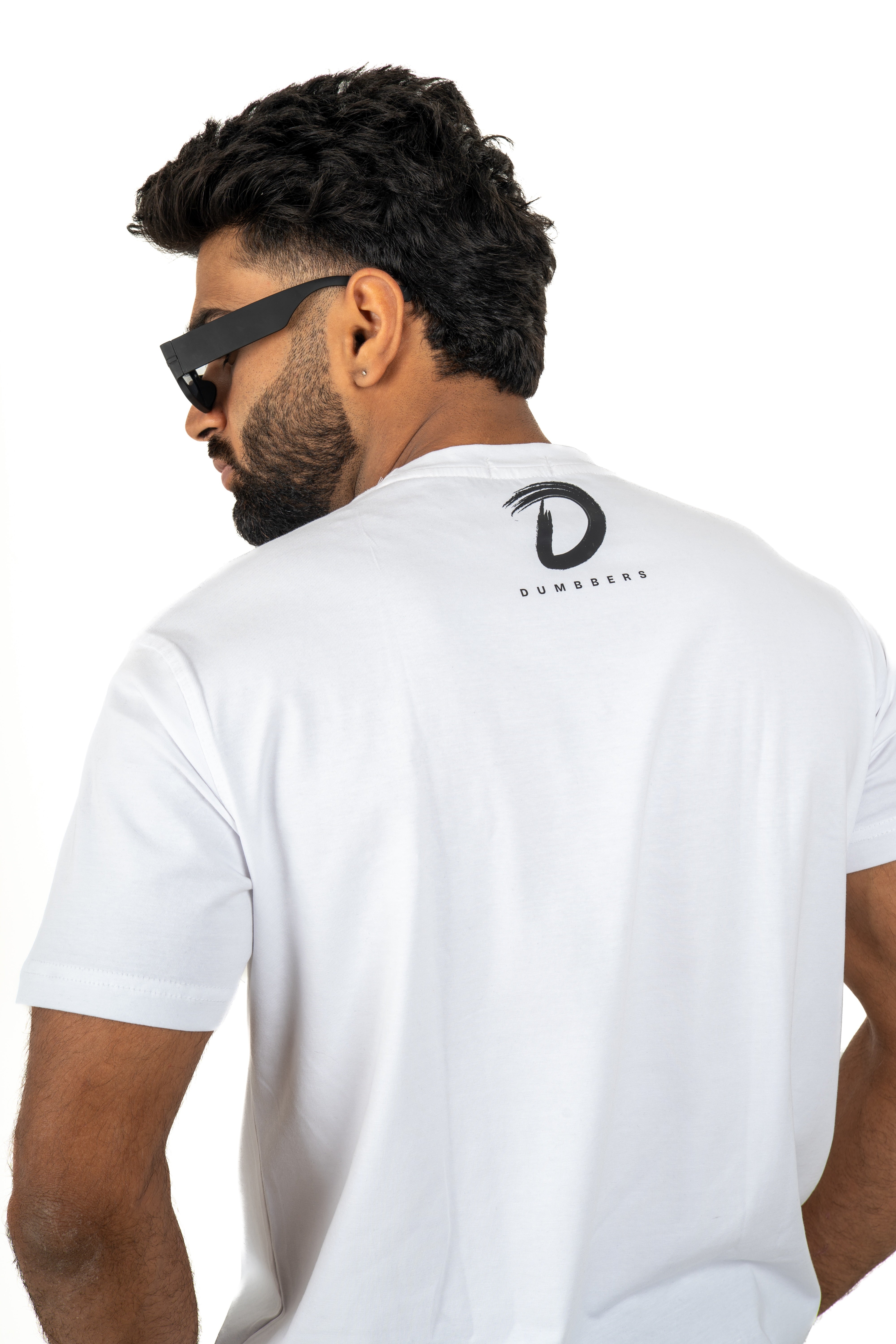 Dumbbers Original Cotton Lycra Premium Tee // Elegant Design // White