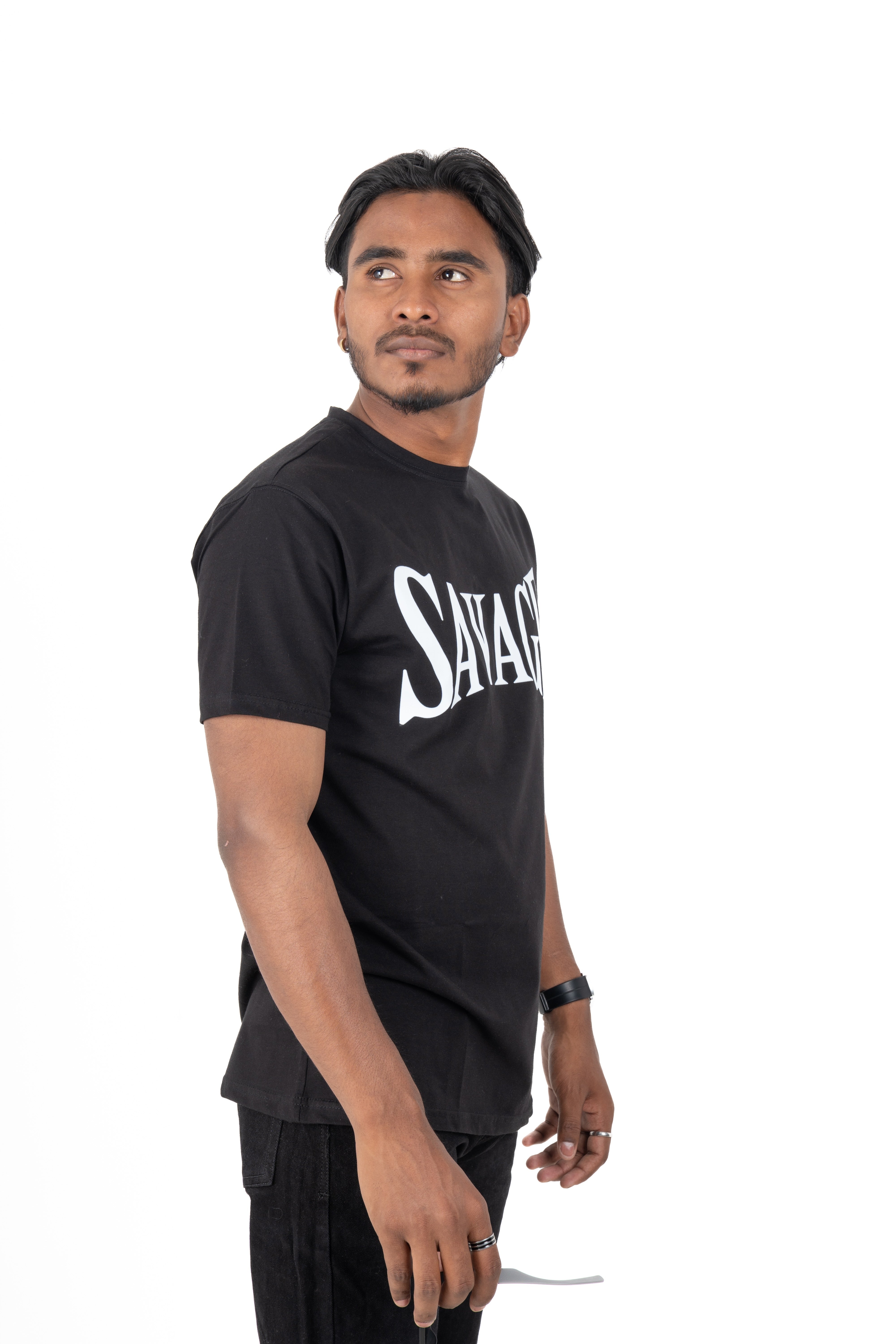 Dumbbers Original Cotton Lycra Premium T-Shirt // Savage // Black