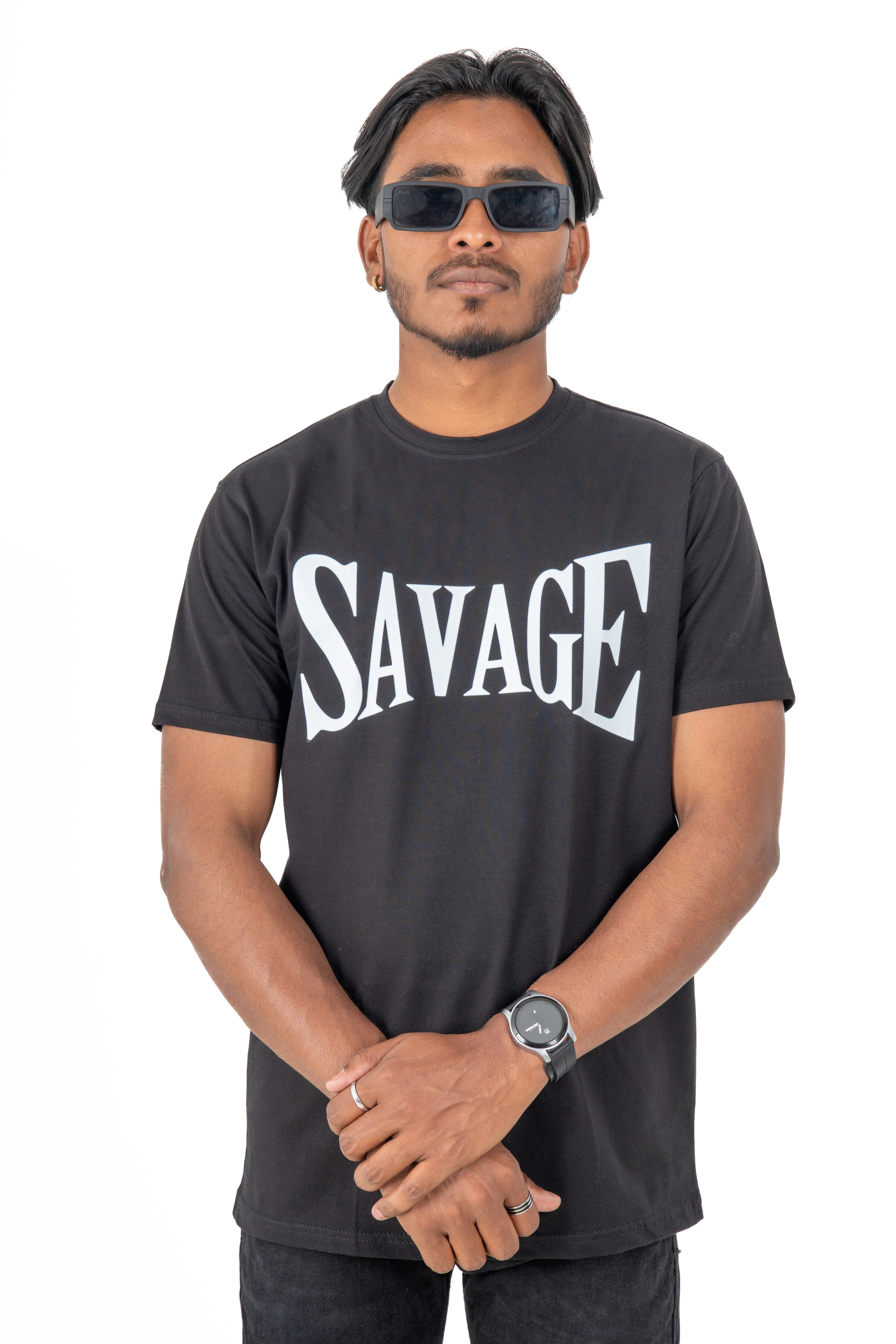 Dumbbers Original Cotton Lycra Premium T-Shirt // Savage // Black
